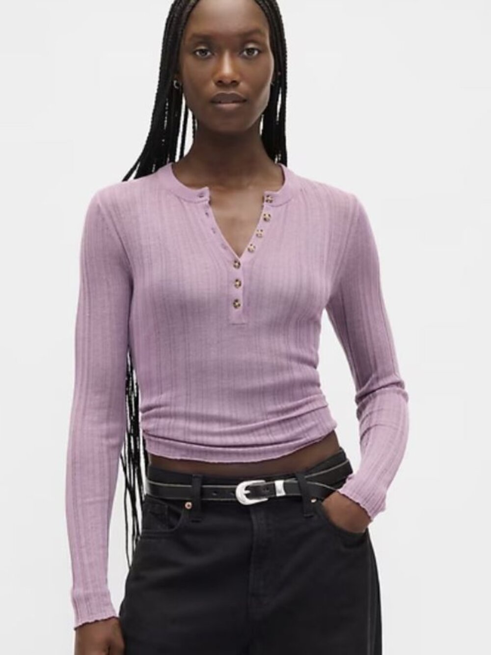NWT Gap Sheer Rib Henley Sweater